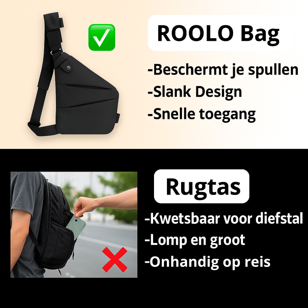 ROOLO Tasche - Schutz vor Diebstahl
