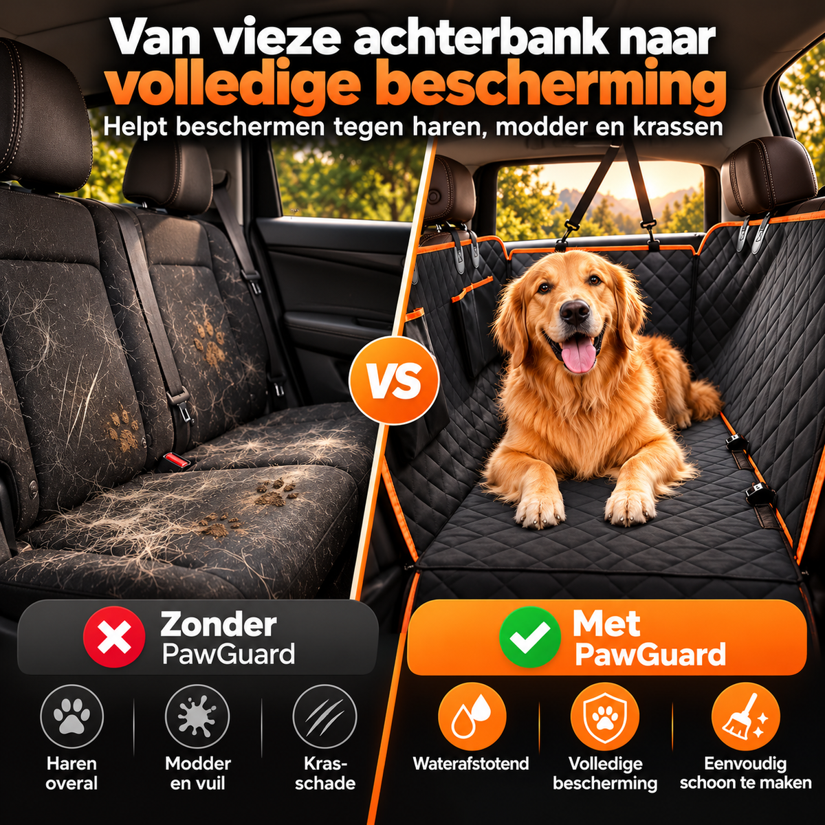 PawGuard - Waterdichte Achterbankbeschermer voor Honden