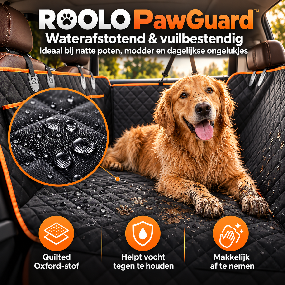 PawGuard - Waterdichte Achterbankbeschermer voor Honden